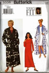 3338 BUTTERICK EZ BETZINA LONG ROBE,BELT,   A-GOWN LENGTH PATTERN ABC,DEF